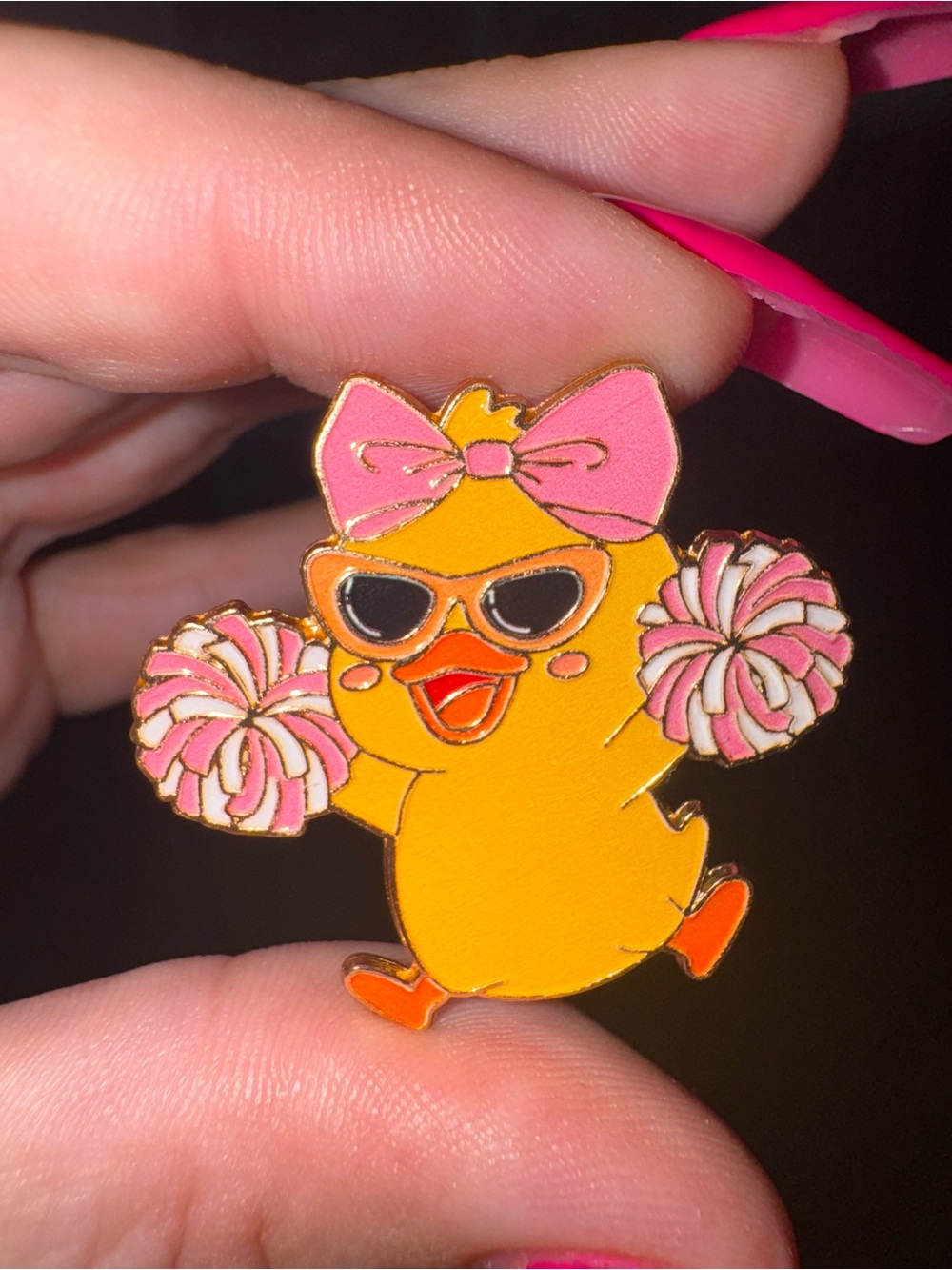 Cheerleader Chick Enamel Pin